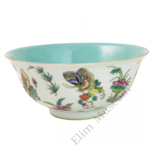 1025   A Guang-Xu Fengcai Bowl with Floral and Butterflies